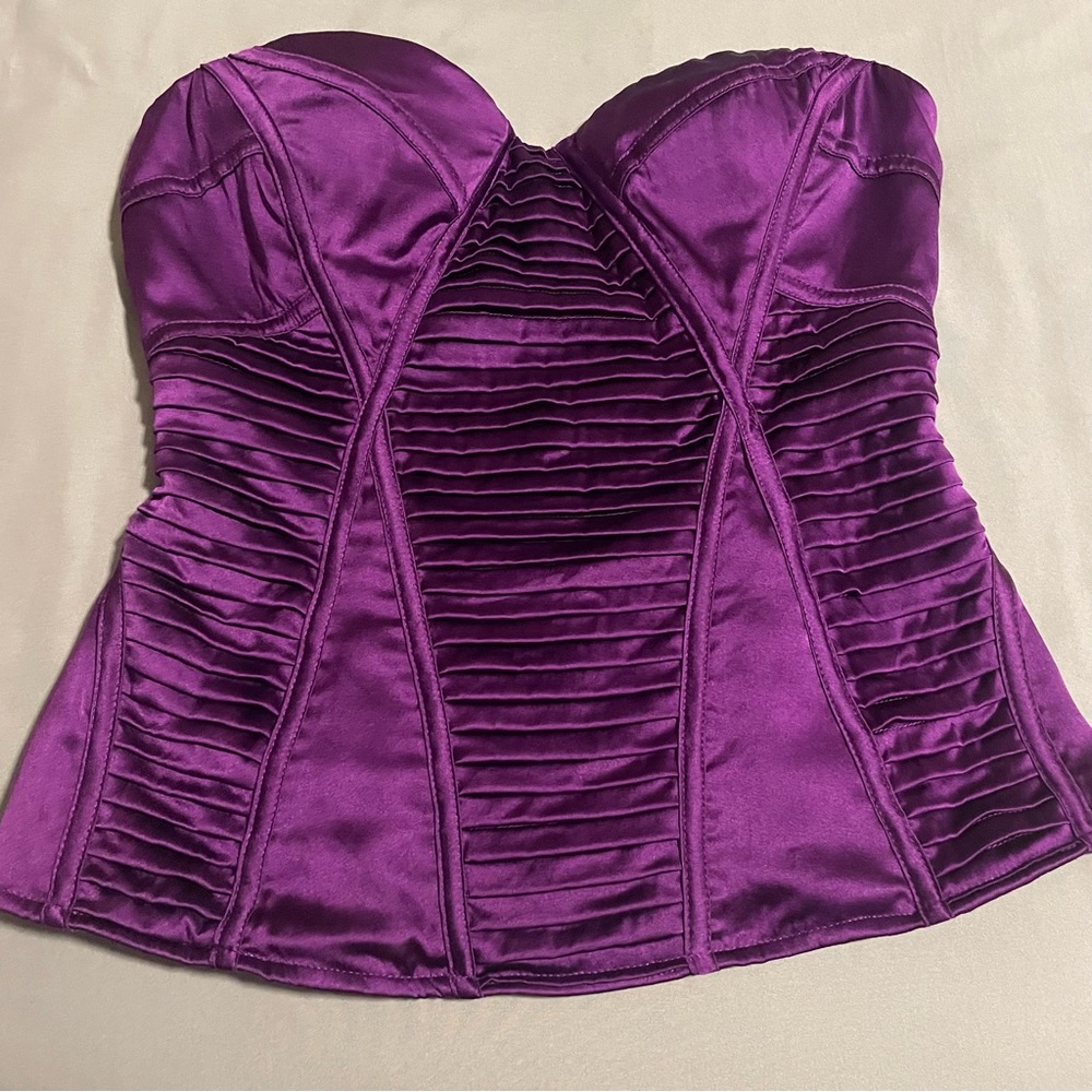 Bebe Purple Satin Tank Top